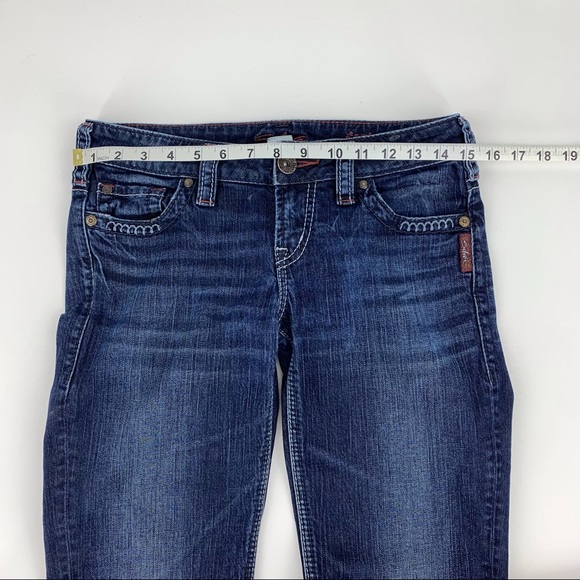 Silver Jeans Santorini Crop Jeans Dark Wash, 26 DAMAGED - Picture 9 of 16